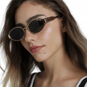Steve Madden Mystie Black and Gold Sunglasses